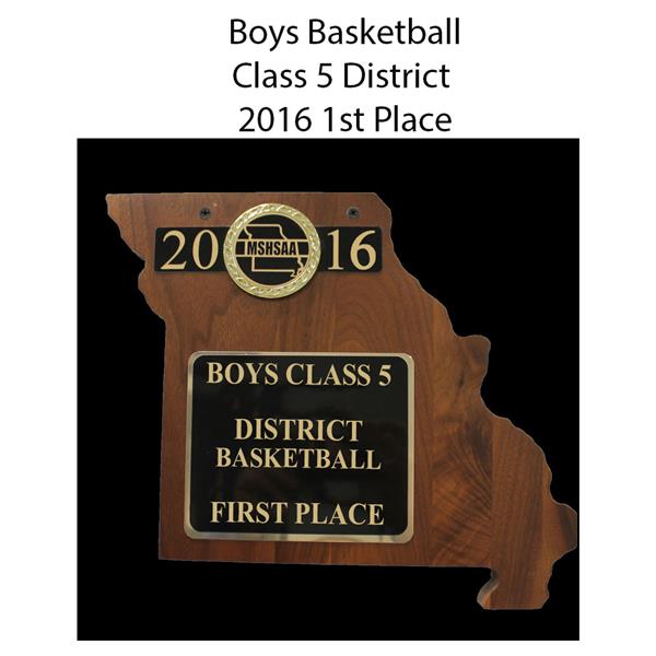 2016 Boys Basketball Distrist 5 First Place 